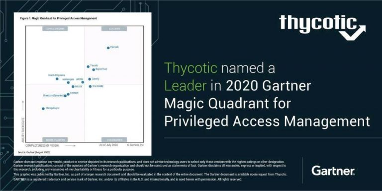 Thycotic Named A Leader In The 2020 Gartner Magic Quadrant For Privileged Access Management