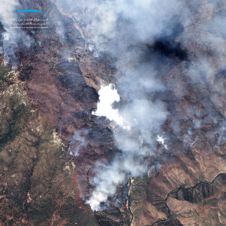 The Mohammed Bin Rashid Space Centre (MBRSC) Released An Image Captured From Space By KhalifaSat, The Wildfires Burning Through Northern And Central California In The United States Of America.