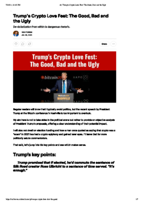 Trump’s Crypto Love Fest: The Good, Bad and the Ugly